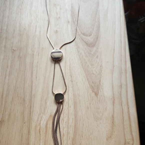 Charming Charlie rose gold necklace approx 19 inches from clasp to bottom - Picture 4 of 5